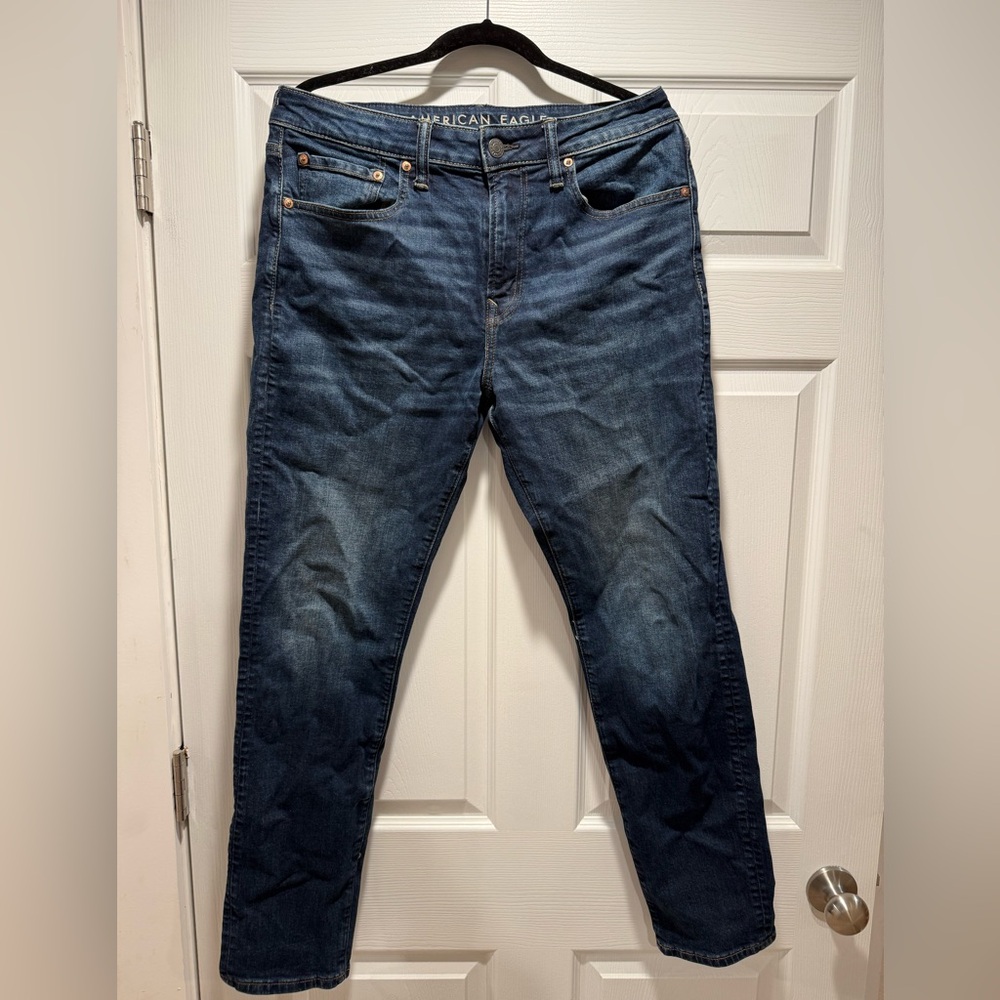 American Eagle Outfitters Men's Dark Blue Slim Jeans